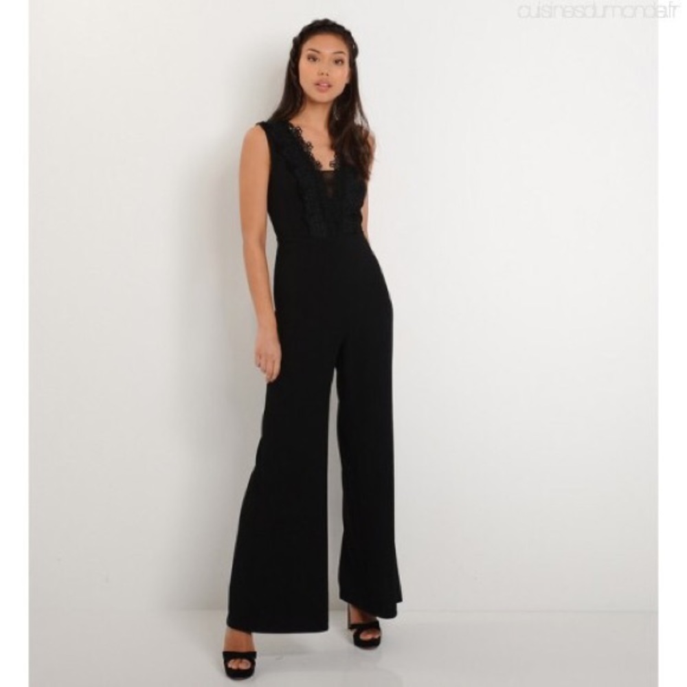 Maje romper with lace detail